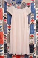 VINTAGE 60'S LACE TRIM PUFF SLEEVE NEGLIGEE NIGHT DRESS (PNK)