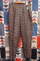 DEAD STOCK 60'S FLOWER PRINT SIDE ZIP TAPERED PANTS (D.GRN)