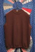 60'S-70'S MOCK NECK SLEEVELESS NYLON TOPS (BRN)
