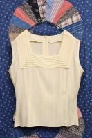 50'S PLEAT SQUARE NECK SLEEVELESS TOPS (P.YLW)