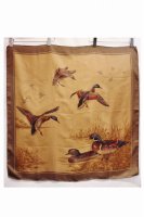 <img class='new_mark_img1' src='https://img.shop-pro.jp/img/new/icons43.gif' style='border:none;display:inline;margin:0px;padding:0px;width:auto;' />80'S CHARTER CLUB DUCK PRINT SILK SCARF BIG SIZE (MADE IN ITALY・BRN)