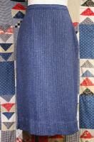 50'S STRIPE NEP WOOL TIGHT SKIRT (BLE/BLK/WHT)