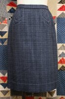 50'S sportempos CHECK WOOL TIGHT SKIRT (BLE/BLK)