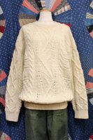 80'S-90'S Bunratty FISHERMAN SWEATER (IVY/MADE IN IRELAND)