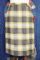 50'S TARTAN CHECK WOOL TIGHT SKIRT (GRY/MSTD)