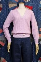 DEAD STOCK LATE 70'S-EARLY 80'S Helen Sue V-NECK CROCHET KNIT TOPS (PPL)