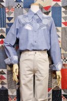 <img class='new_mark_img1' src='https://img.shop-pro.jp/img/new/icons43.gif' style='border:none;display:inline;margin:0px;padding:0px;width:auto;' />70'S Lady Levi's PATCHWORK PRINT YORK WESTERN SHIRTS (C.BLE)