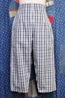 50'S OMBRE CHECK SIDE ZIP CAPRI PANTS (BLK/GRY/BLE/WHT)