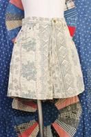 80'S PRINTED DENIM 5 POCKET SHORT PANTS (BEIGE/BRN/GRY/GRN)