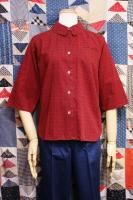 60'S COTTON PRINTED ROLL SLEEVE SHIRTS (BDX/BLK/GRY)