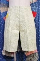 DEAD STOCK 60'S FLOWER PRINTED SHORT PANTS (WHT/OLV)