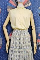 50'S HORIZONTAL COLLAR COTTON SLEEVELESS SHIRTS (YLW)