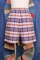 60'S INDIA MADRAS SIDE ZIP SHORT PANTS (RED/NVY/YLW)