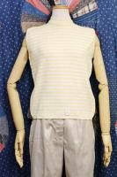 DEAD STOCK 60'S Jay Walkers BORDER SLEEVELESS NYLON TOPS (YLW/WHT)
