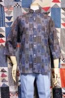 60'S COIN PRINTED 3/4 SLEEVE COTTON SHIRTS (BLE/BRN/OLV)