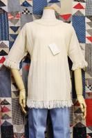 DEAD STOCK 60'S-70'S Helen Sue FRINGE HEM KNIT TOPS (IVY)