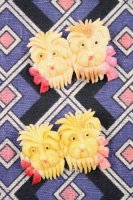 VINTAGE 40'S CELLULOID TWO SCOTTISH TERRIER BROOCH (OCCUPIED JAPAN)