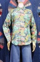 DEAD STOCK 70'S PERMANENT PRESS LANDSCAPE PRINT FLANNEL SHIRTS (GRN)