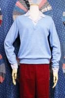 70'S LAYERED STYLE V NECK TOPS (A.BLE/PNK/WHT/GLD)