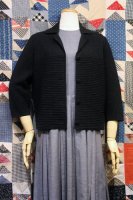 60'S giarra NOTCHED COLLAR WOOL KNIT JACKET (BLK)