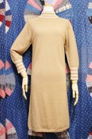 60'S LINE MOCK NECK CAMEL HAIR KNIT DRESS (CML)