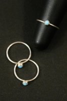 NAVAJO PETITE TURQUOISE STERLING SILVER PINKY RING