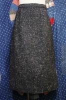 50s PINK NEP WOOL TUCK SKIRT (GRY/PNK)