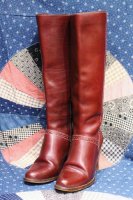 70s Thom McAn LEATHER SIDE ZIP LONG BOOTS (BRDX)