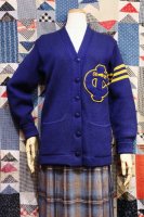 50s YELLOW LINE WOOL LETTERED CARDIGAN (BLE/YLW) 