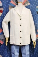60s NOTCHED COLLAR KNIT JACKET (WHT)