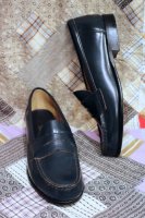 50s-60s NAVY LEATHER PENNY LOAFERS