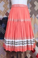 50s SOUTHWEST SQUAW PATIO TIERED CIRCLE SKIRT (PNK/WHT/SLV/BLK)