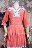 50s SOUTHWEST OPEN COLLAR SQUAW PATIO 3/4 SLEEVE TOPS (PNK/WHT/SLV/BLK)