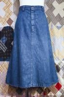 70s PLUSH BOTTOMS DENIM A-LINE SKIRT (D.BLE)