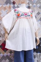 DEAD STOCK 70s FLOWER EMBROIDERED MEXICAN TUNIC TOPS