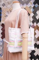 <img class='new_mark_img1' src='https://img.shop-pro.jp/img/new/icons43.gif' style='border:none;display:inline;margin:0px;padding:0px;width:auto;' />40s-50s WOVEN NYLON SQUARE BAG (WHT/BLE/PNK/YLW/GRN) 