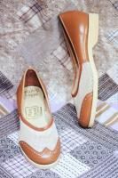 DEAD STOCK 40s-50s WING TIP MESH FLAT SHOES CREPE SOLE (BRN)