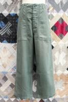 60s US ARMY COTTON SATEEN BAKER PANTS (OD) 