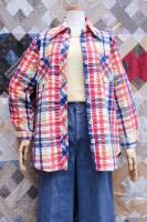70s KORET OF CALIFORNIA KORATRON CHECK SEERSUCKER SHIRTS (WHT/RED/ORG/YLW/NVY)