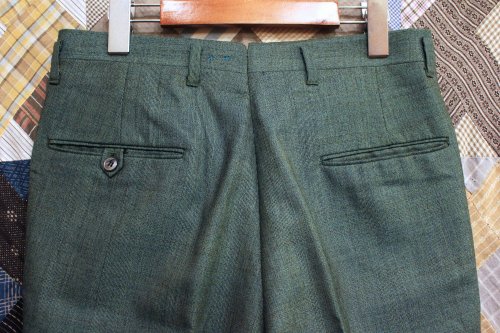 60s CHECK TAPERED SLACKS PANTS (GRN/BLK) - PATINAS VINTAGE CLOSET