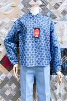 DEAD STOCK 60s POLISHED COTTON PRINT B.D SHIRTS (BLE 34 or 36) 