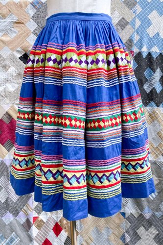 VINTAGE 50s-60s SEMINOLE PATCHWORK SKIRT (BLE/MULTI) - PATINAS VINTAGE  CLOSET