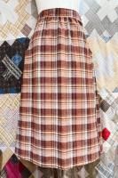 70s TARTAN CHECK WOOL TEXTURE WRAP SKIRT (L.BRN/BRN/O.WHT/L.GRY)