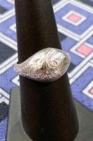 VINTAGE SILVER925 ETCHED DOME RING
