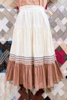 50s MEXICAN PATIO TIRED SKIRT (O.WHT/BRN)