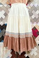 50s MEXICAN PATIO TIRED SKIRT (O.WHT/BRN)