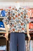 <img class='new_mark_img1' src='https://img.shop-pro.jp/img/new/icons43.gif' style='border:none;display:inline;margin:0px;padding:0px;width:auto;' />DEAD STOCK 60s Hollyvogue PRINTED OPEN COLLAR ROLL SLEEVE SHIRTS (WHT/BLE/BRN)