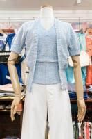 DEAD STOCK 70s ENSEMBLE STYLE NEP SUMMER KNIT TOP (P.BLE/MULTI)