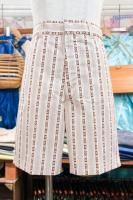 DEAD STOCK 70s K-mart PRINTED STRIPE SHORT PANTS (WHT/BRN)