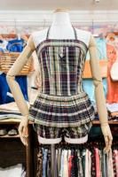 DEAD STOCK 50s Betty Shaw CHECK HALTER NECK SWIMSUIT (GRN/RED/YLW/WHT/BLK)